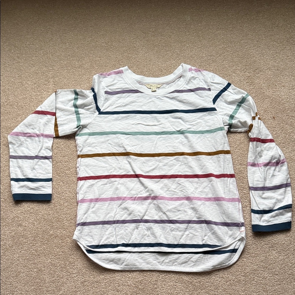 White Stuff Colorful Striped Long Sleeve Women's Tee Size US 8/ UK 12